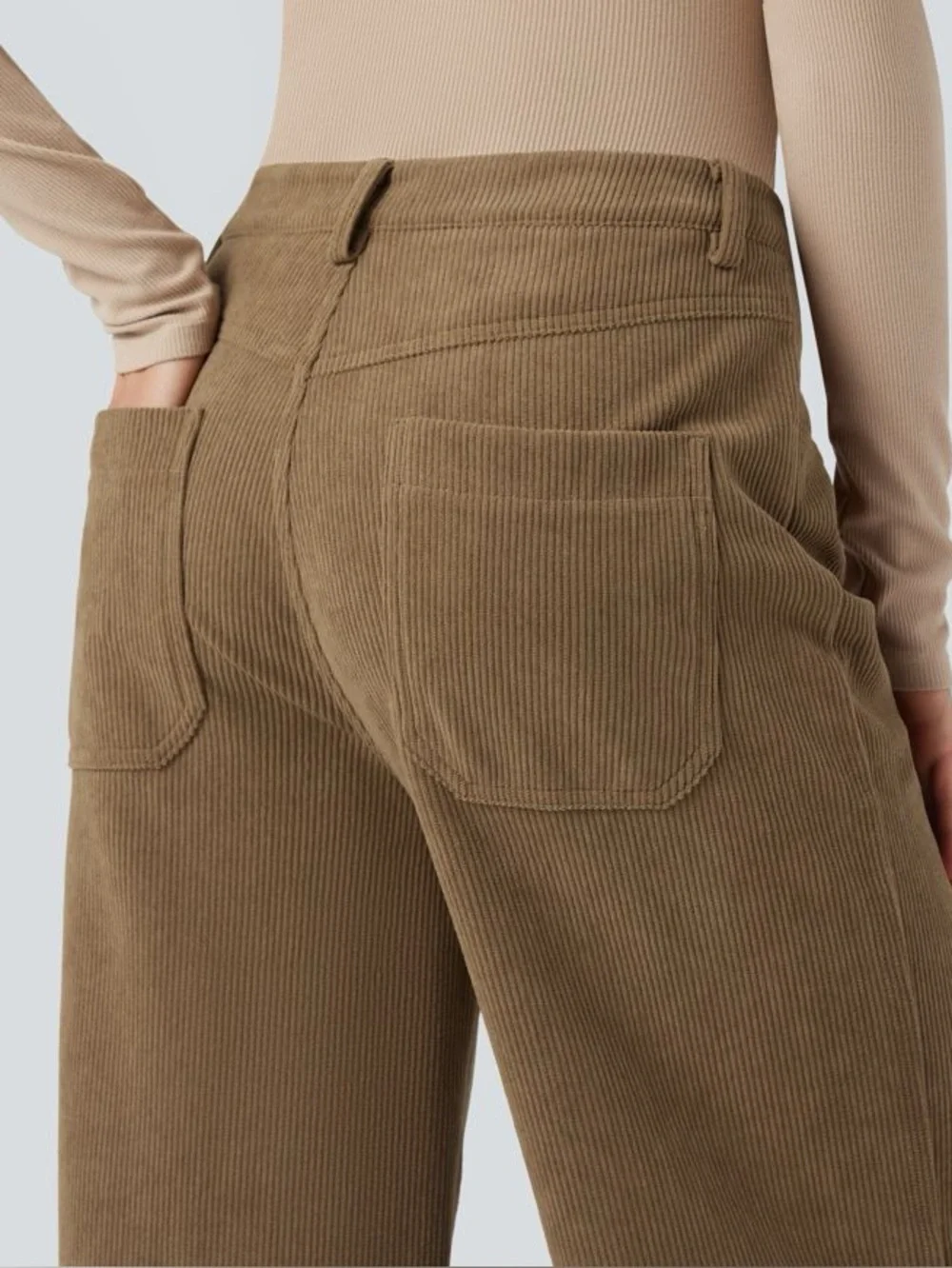 Halara High Waisted Corduroy Casual Baggy Pants with Pockets Size Medium Regular